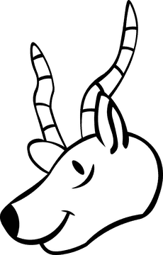 Gazelle Head black and white clipart