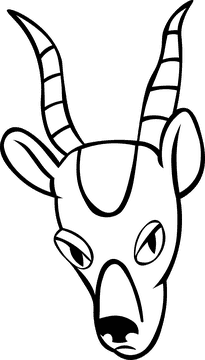 Gazelle Head black and white clipart