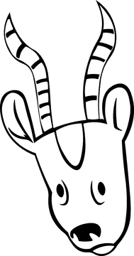 Gazelle Head black and white clipart