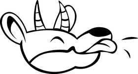 Gazelle Fool black and white clipart