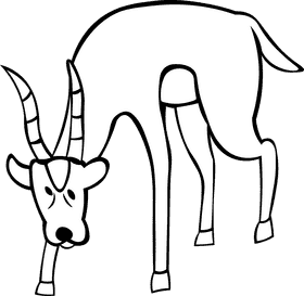 Gazelle Scared black and white clipart