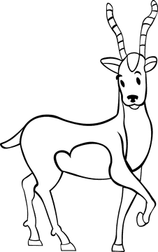 Gazelle black and white clipart