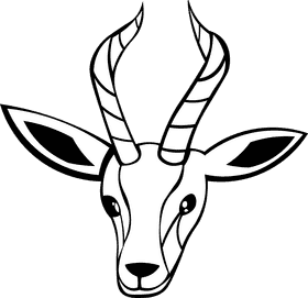 Gazelle Head black and white clipart