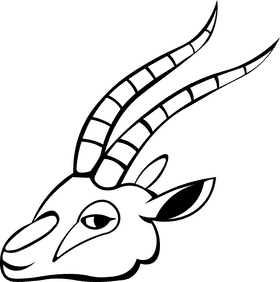 Gazelle Head black and white clipart