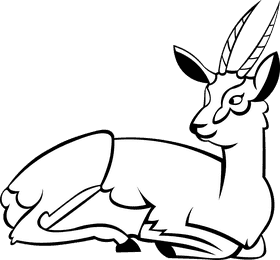 Gazelle black and white clipart