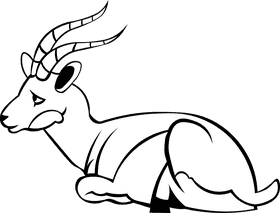 Gazelle black and white clipart