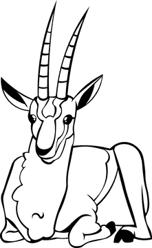 Gazelle black and white clipart
