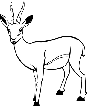 Gazelle Side black and white clipart
