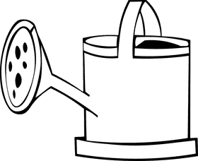 Watering Can Green Blue black and white clipart