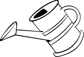 Watering Can Green Yellow black and white clipart