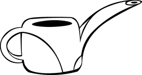 Watering Can Orange Red black and white clipart