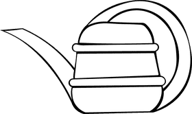 Watering Can Orange Yellow black and white clipart