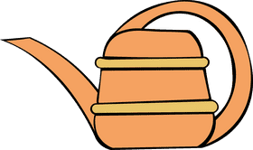 Watering Can Orange Yellow clipart