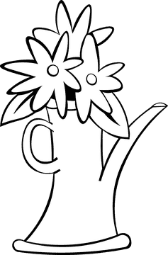 Watering Can black and white clipart