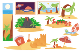 Beach scene vector