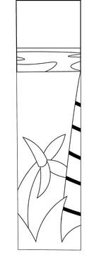 Beach scene black and white clipart