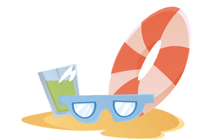 Beach scene clipart