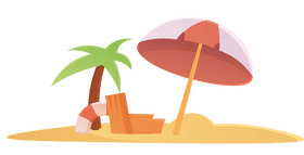 Beach scene clipart