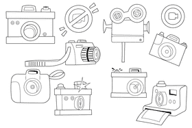 Camera black and white vector