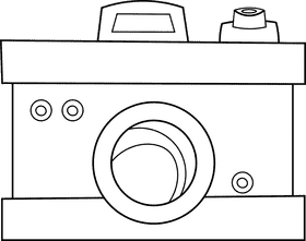 Camera black and white clipart