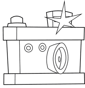 Camera black and white clipart