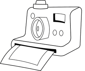 Camera Polaroid black and white clipart