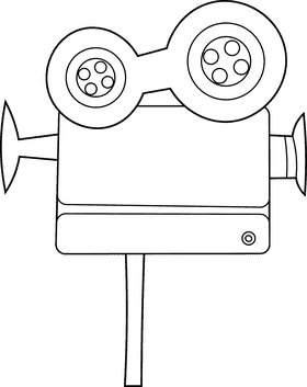 Camera Retro Video black and white clipart