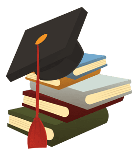 Graduation Cap Books clipart