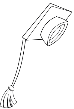 Graduation Cap black and white clipart