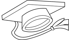 Graduation Cap black and white clipart