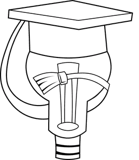 Graduation Cap Light Bulb black and white clipart