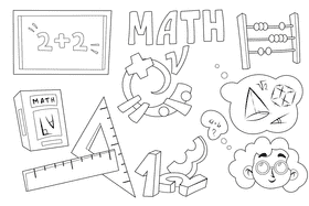 Math black and white vector