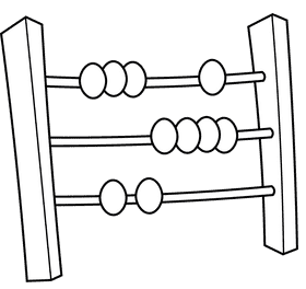 Math Abacus black and white clipart