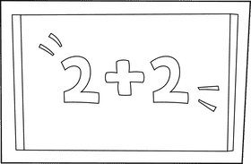 Math Blackboard black and white clipart