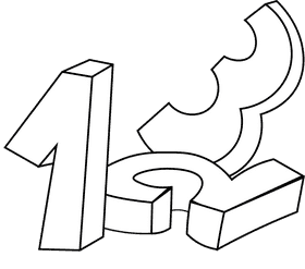 Math Numbers black and white clipart