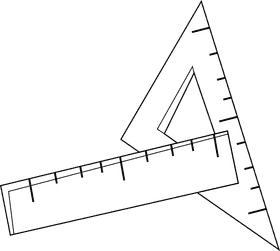 Math Ruler black and white clipart