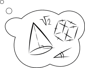 Math Think black and white clipart