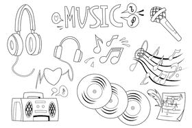 Music black and white vector