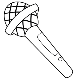Music Microphone black and white clipart