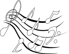 Music Notes black and white clipart