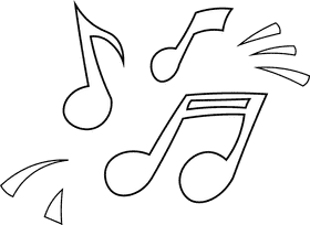 Music Notes black and white clipart