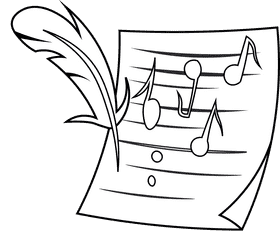 Music Notes black and white clipart