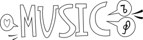 Music Tittle black and white clipart