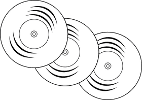 Vinyl record black and white clipart