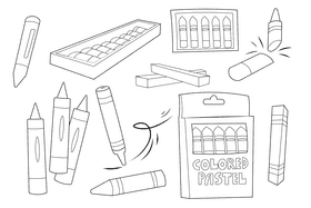 Pastel crayon black and white vector