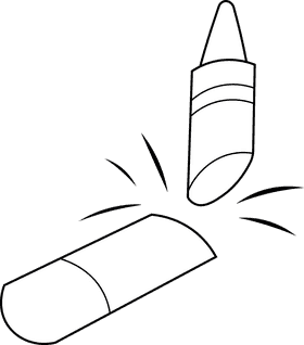 Pastel crayon Crashed black and white clipart