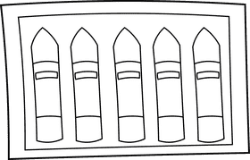 Pastel crayon Set black and white clipart