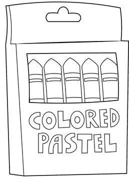 Pastel crayon Set black and white clipart