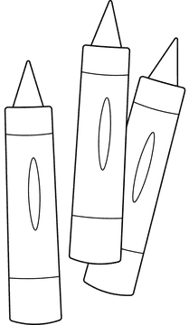 Pastel crayon black and white clipart