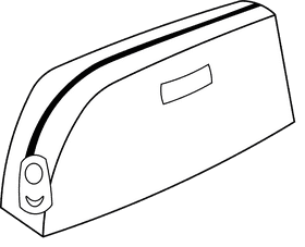 Pencil case black and white clipart